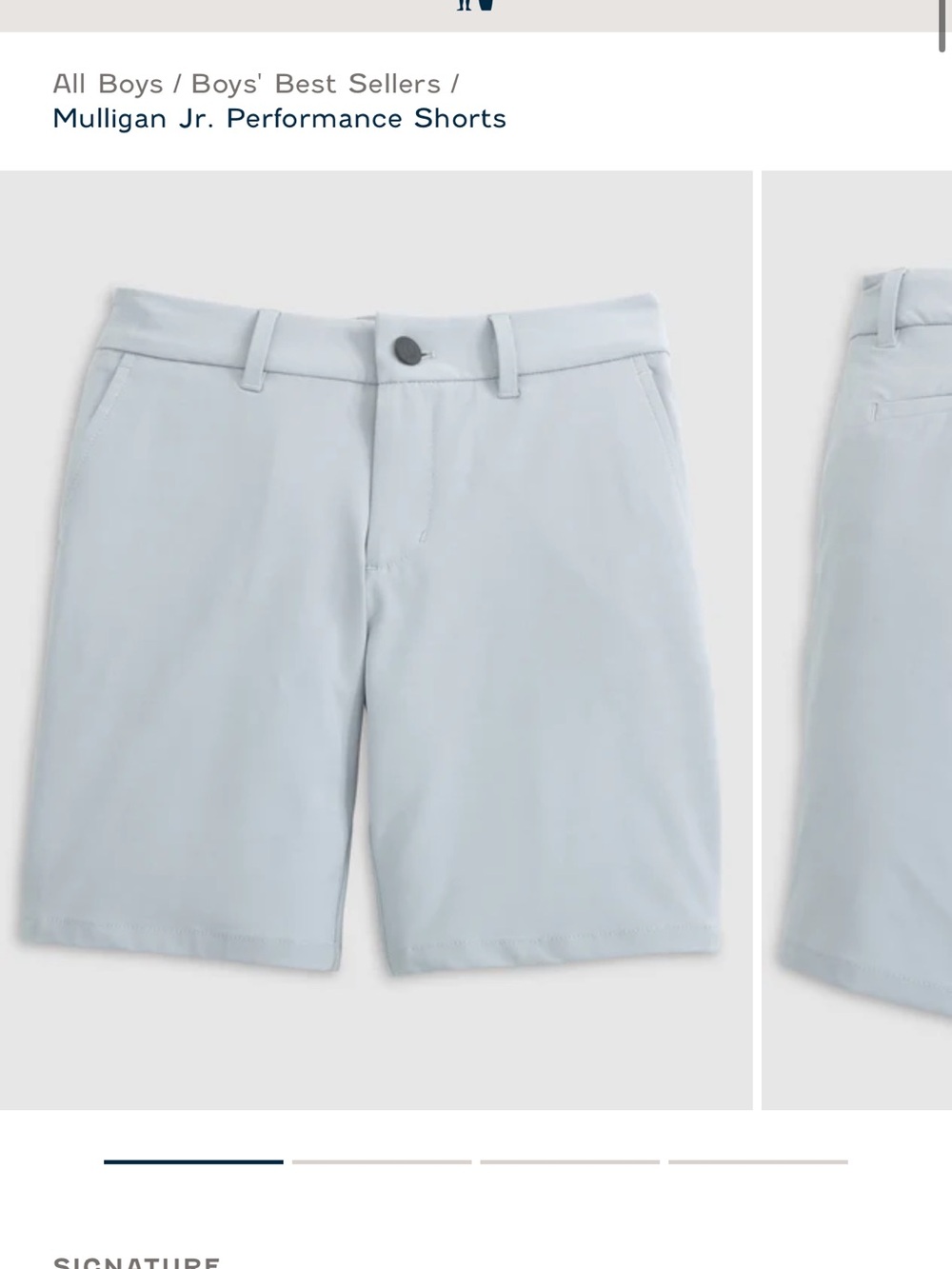 Johnnie O boys Performance Shorts - Light grey- size 12